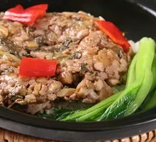 Mei Cai Pork Patties with Rice