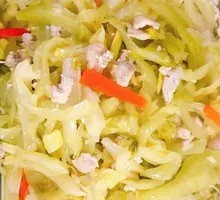 Salted Cabbage Stir-Fried with Pork Slices