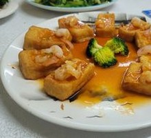 Braised Shrimp and Tofu in Abalone Sauce