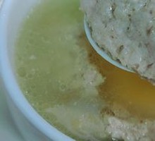 Mixed Rice Noodles with Egg and Pork Pudding Soup