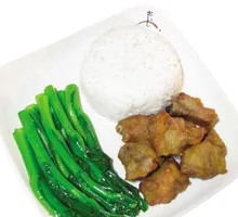 Golden Garlic Pork Rib Rice