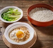 Salted Egg Steamed Pork Rice