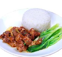 Braised Pork Ribs with Tender Chicken Rice