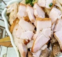 Three-Flavor Rice with Boiled Chicken, Braised Pork, and Stuffed Intestine