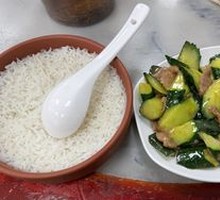 Cucumber and Pork Rice Stir-fry