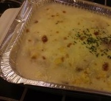 Cheese White Sauce Chicken Fried Rice Bake