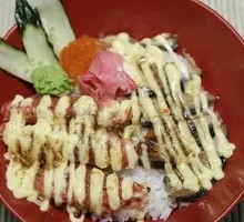 Grilled Eel and Crab Stick Sushi Rice Bowl