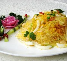 Egg and Pork Fried Rice Noodles