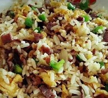 Beef Cubes Fried Rice with Eggs