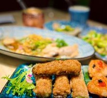 Black Truffle Pan-Fried Hand-Pressed Shrimp Cakes