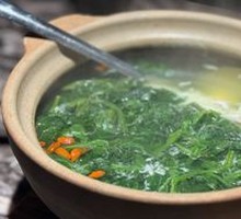 Egg-drop Chicken Soup with Mulberry Leaves