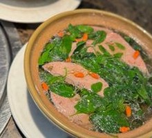Pork Liver and Lean Meat Soup with Goji Leaves