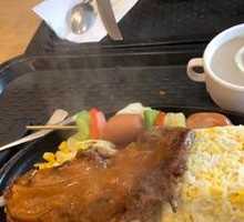 Hong Kong Style Iron Plate Meal with Mushroom Soup