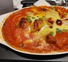 Thick Pork Cutlet Rice with Cheese Bake