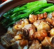 Pork Rib and Char Siu Rice in Clay Pot