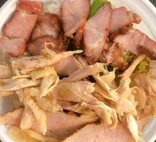 Honey-glazed Barbecue Pork and Shredded Chicken Rice