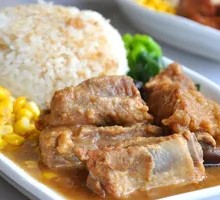 Pork Rib Rice with Pig Offal Soup