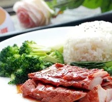 Barbecue Pork and Roast Chicken Wing Rice
