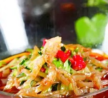 Cucumber and Pig Ear with Mustard Sauce