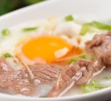 Egg and Beef Rice Porridge