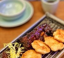 Barbecue Pork with Squid Cake