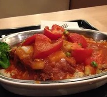 Thick Pork Cutlet Rice with Cheese Bake