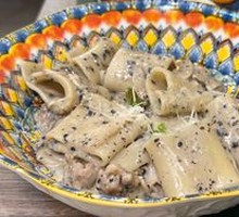 Rigatoni with Black Truffle Sausage and Wild Mushrooms