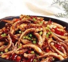 Grilled Squid on Iron Plate
