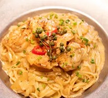 Pepper and Garlic Shrimp Angel Hair