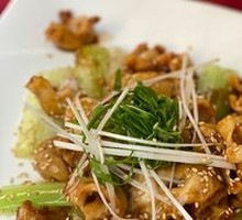 Stir-fried Sea Bass with Ginger and Scallion Sauce