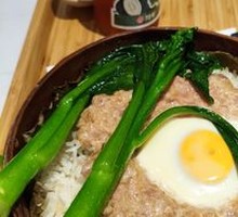 Egg and Pork Patty with Lotus Leaf Rice
