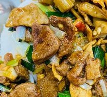 Mixed Bean, Lotus Root, Pork Liver and Pork Belly Stir-fry