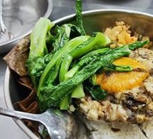 Salted Egg Meat Patties with Rice