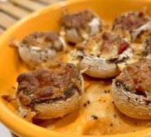 Ham and Cheese Roasted Mushrooms