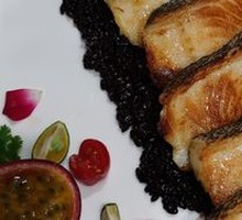 Purple Rice with Silver Cod