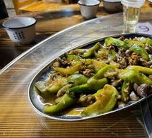 Loofah with Chicken Offal Stir-fry