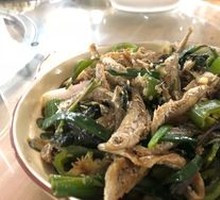 Bamboo Shoot and Small Fish Stir-fry with Perilla