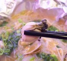 Clam, Oyster, Squid and Enoki Mushroom Noodles