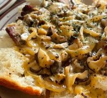 Cheese Truffle Mushroom Smoked Beef Sandwich