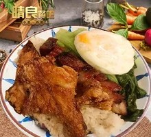 Honey Glazed Chicken Leg with Barbecue Pork Rice