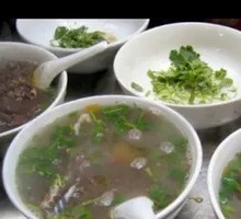 Duck Blood and Pork Ball Soup