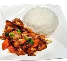 Stewed Chicken Rice with Mushrooms
