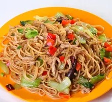 Egg and Meat Fried Rice Noodles