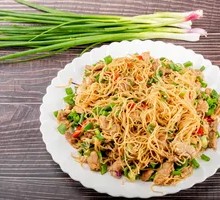 Egg and Pork Stir-Fried Noodles or Rice