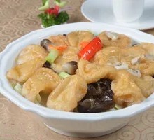 Braised Fish Dumplings in Abalone Sauce
