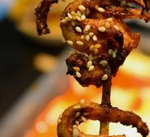 Grilled Squid Tentacles on Skewers