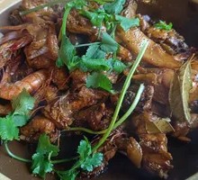 Sea Shrimp and Free-range Chicken Stew