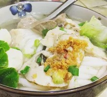 Handmade Fish Ball Soup with Sticky Rice Balls