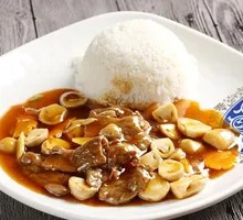 Fresh Mushroom Beef Rice
