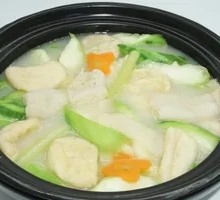 Bamboo Sponge and Loofah with Fish Dumplings